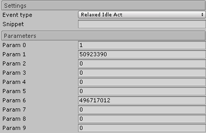 Event Node : Relaxed Idle Act with parameters filled