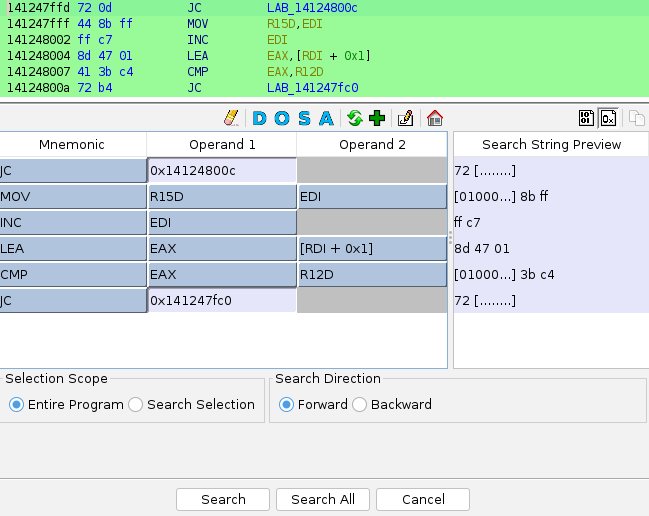 Operands with static addresses excluded