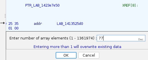 Array creation in prod