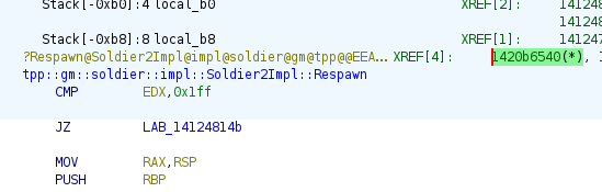 Location in vtable