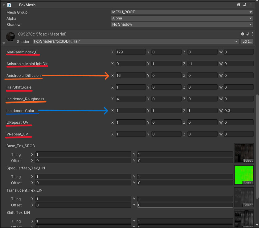 Shader settings